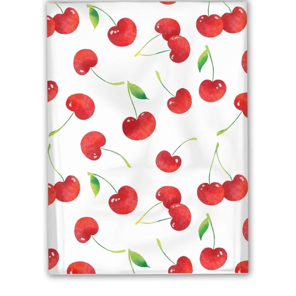 Other - 15 ct Cherry Printed Poly Mailers - Red and White 10×13